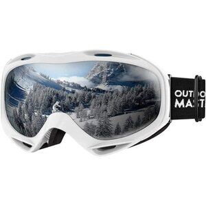 Snowboard Ski Goggles Over Glasses Men, Women & Youth 100% UV Protection & Pouch